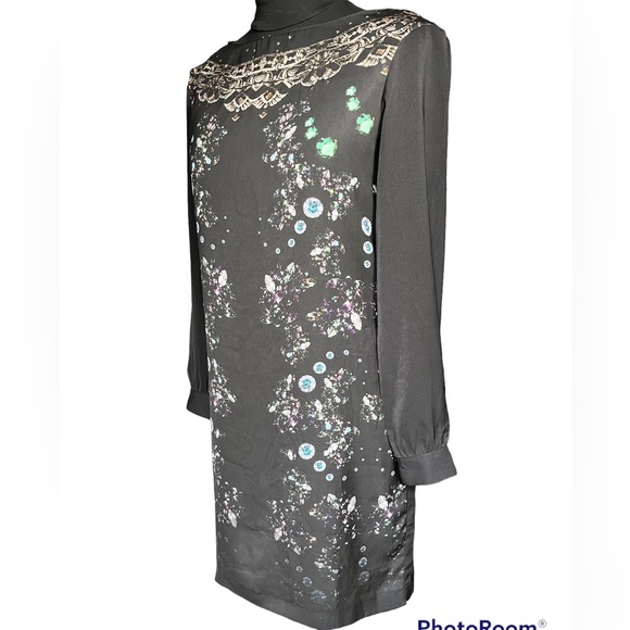 Zara Long Sleeve Flowy Dress with Lace Back - Picture 2 of 8